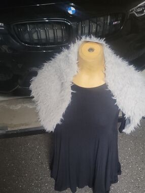 Free People Gray Faux Fur Collar